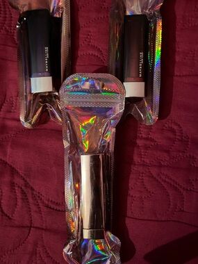 Maybelline Lipstick Trio - Black and Silver Tubes with Deep Red Caps